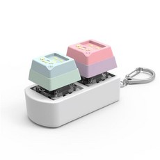 재미있는 스마일 게임기 1키 2키 피젯 키보드 키링 버튼 블럭 톡톡 딸깍이 키캡 피젯토이 스트레스해소 손 장난감 열쇠고리, B핑크블루 sps552