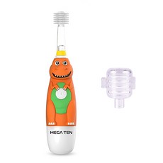 [메가텐] 공룡 음파전동 칫솔(유치원용 헤드캡추가), 소프트, 1개, 1개입