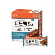 빙그레 더단백 크런치바 단백질 프로틴바 초코 9개입 팬트리 시원한음료 건강한간식 헬스장 출출할때 간식, 40g, 9개