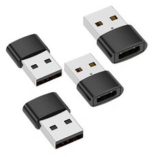 [호환] USB-USB-C 어댑터 USB-C 암-USB 수 고속 충전 및 OTG 변환기 114131211 Pro Max Plu와 호환 가능, 3)black4Pcs