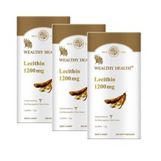 웰시헬스 레시틴 1200mg 소프트젤 Wealthy Health (white label) Lecithin, 200정, 3개