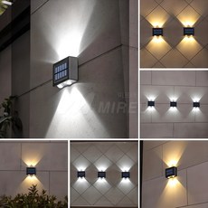 MIREU 太陽能 4LED 重點戶外庭園燈 2入, 白色