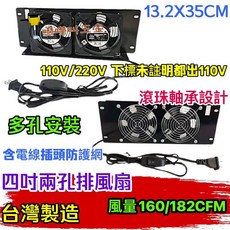 台灣製 4吋雙孔排風扇 散熱通風機 適用煎台餐車小吃攤, 4吋1孔220V+