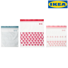 이케아 이스타드 지퍼백 소형체크 + 중형핑크, 1개, 75개, 혼합