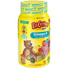 L'il Critters 孩童Omega-3 DHA軟糖 覆盆子&檸檬風味, 60顆, 1罐