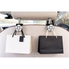 모던시스터즈 자동차 뒷좌석 등받이 후크 고리 정리 수납 차량용 걸이, 화이트 플라워, 1세트