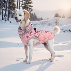 큐트본 소형견 지퍼 다운 자켓, 1개, 분홍색