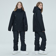 ARCTIC QUEEN 스키복 보드복 상하 세트 방수 커플 남여공용 올블랙