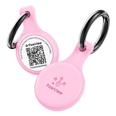 포뷰 반려동물 실리콘 인식표 스마트 위치추적 태그 TN001, 분홍색, 1개