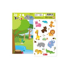 자석교구 자석퍼즐 미니 자석놀이/동물, 11피스, 1개