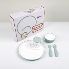 킨토 본보 유아용 첫 식기세트 실리콘 6p (패키지포함), 블루그레이, 1개