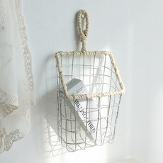 케이트가든 행잉 빈티지 바스켓 철제 바구니 주방 인테리어 벽걸이형, 1개