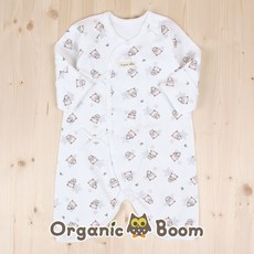 [오가닉붐]인증받은 오가닉 국내제조 무형광 출산 득템 피기 신생아 아기 유기농 배냇가운