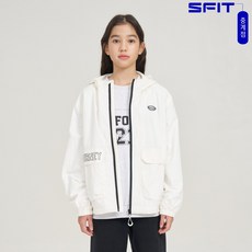 에스핏 중계점 25년 봄 이월상품 대전 #주니어 #여아 크롭 바람막이 (아이보리) 지퍼 배색으로 심플하게 포인트를 준 크롭 기장의 캐주얼한 바람막이 점퍼 자켓