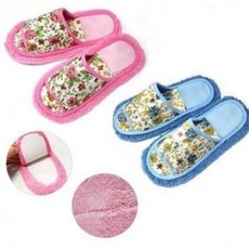 슬리퍼 실내화 분리가능 극세사 청소 청소패드, 블루