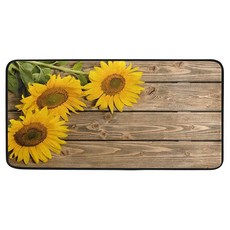 피로 방지 주방 바닥 매트 99.1 x 50.8cm(39 20인치) 빈티지 미끄럼 흡수성 편안한 모던 스탠딩 매트 부드러운 러너 러그 복도 입구 욕실 거실 침실 해바라기 나무, 나무 위의 해바라기