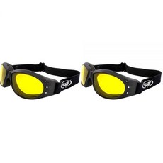 Global Vision Eliminator Red Baron 오토바이 에비에이터 더트 바이크 고글 블랙 패딩 프레임 옐로우 렌즈