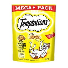 Petroyal 喵愛餡 Temptations 貓餡餅 全球銷售No.1 貓零食 貓咪點心 貓咪零食 餡餅, 1個, (大包黃)火烤嫩雞口味 160g*1包