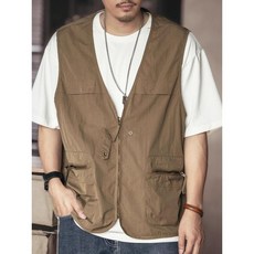日系復古工裝馬甲男夏季薄款潮牌戶外山系多口袋無袖坎肩背心外套