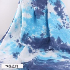 good 紗卡扎染印花布料純棉加厚傳統手工藍印染布桌布服裝面料, 墨藍白, 1個