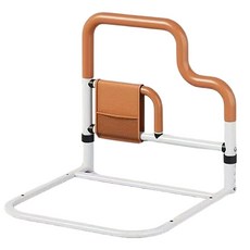 拉布塔 扶手 安全扶手 免安裝床邊扶手 老人起身輔助器 防摔神器, 1個, 橘色升級款-U型四檔升降款, 橙色+白色