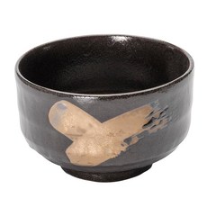 미노야키 말차 그릇 말차 찻그릇 다도 직경 약 12cm 천목금 브러시 무늬 블랙 일본 제조 504-24