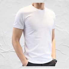 면 반팔티 남성 여름용 통기성 기본 반팔티셔츠
