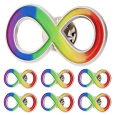 자폐증 인피니티 심볼 라펠 핀 6개 팩 벌크 자폐증/아스퍼거 스펙트럼 장애 ASD 지원 Love Cause 인식 핀 합금 전기 도금 보석 없음, 6
