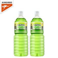 캉가루 에탄올 워셔액 1800ml x2개입 / 자동차 워셔액/유리 세정/윈도 워셔, 1.8L