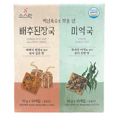 [코스트코무료배송] 소스락 백년육수로 맛을 낸 배추된장국 10개 미역국 10개, 200g, 1개