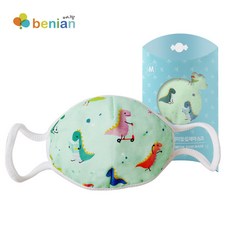 베니앙 아기 키즈 어린이 유아면마스크 KC인증, 민트다이노-S, 필수선택:민트다이노-S, 1개, 1개입