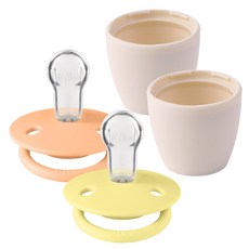 빕스 디럭스 실리콘 쪽쪽이+실리콘캡 2p 세트, Free Size(0~3세), 선샤인&피치선셋, 1개
