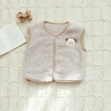 마롤로뜨 빌리지 극세사 아기조끼 신생아 유아 아동 어린이집 실내조끼 와펜, 마뭉이_와펜 극세사 조끼