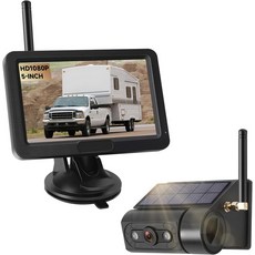 5인치 HD 모니터 무배선 충전식 배터리 IP68 IR 야간 투시 후방 카메라 시스템을 갖춘 마그네틱 솔라 무선 백업 자동차 RV 트럭 5륜 스키드 스티어 말 트레일러 히치