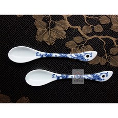 佐和陶瓷餐具批發 青花瓷咖啡匙 日本製陶瓷小勺 甜點勺 咖啡勺 青花瓷餐具, 1個