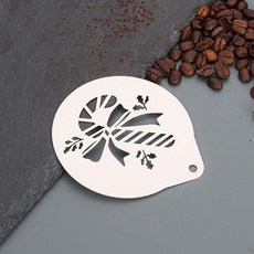 커피아트 라떼아트틀 스텐실 커피용품 모양내기 케이크, 1개, 17. 캔디 바