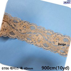 DKLACE-0706 자가드 스판 레이스 / (폭 4cm 길이 1yd / 5yd / 10yd기준), 10개, 베이지
