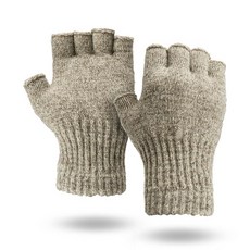 Illinois Glove Company 핑거리스 래그 울 장갑 미국에서 제작 차콜 스몰, Large, Oatmeal
