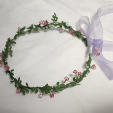 안개꽃 어린이 화관 결혼식 화동 사진촬영 유치원 초등학생 조화 화관, 핑크(pink)