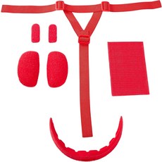 유용슈 소프트볼 페이스 마스크 디펜스 라이너 포함: 이마 패드 1개 사이드 2개 턱컵 포니테일 스트랩 대형 슈퍼 매직 훅, red