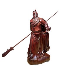 黑檀木關公像擺件, 黑檀整木精雕