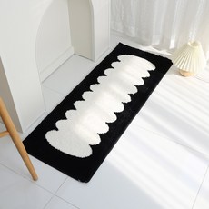 케이트가든 자체제작 유니크 패턴 주방 발매트, 블랙