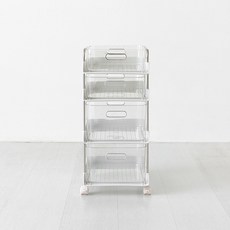 마켓비 RUDAN 투명트롤리 카트 4단, 화이트 5878.2797