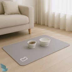 루마 규조토 반려동물 식기매트 60x40cm 그레이 식탁매트