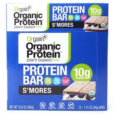 Orgain 無麩質素食蛋白棒 10g, 12件, 40克