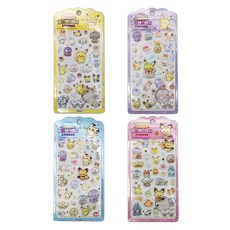 포켓몬 CANDY BONBON 캔디 봉봉 스티커 4P 세트 ( 디자인 중복 없음 ), 1세트, 혼합색상