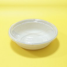 CR-32 펄프 원형 트레이 일회용 종이도시락 샐러드포장용기, 1세트, 25개