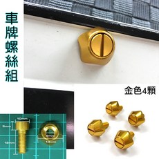 IDFR ODE 汽車牌照螺絲 金色 MIT, 1個