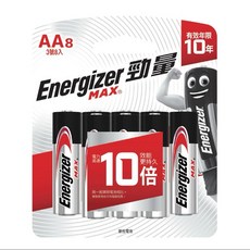 勁量Energizer 鹼性電池 3號AA/4號AAA電池 8入吊卡裝 原廠公司貨, 1個, 4號8入（卡裝）, 8
