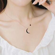 유니크 달 별 체인 여성 패션 슬림 목걸이 J1669